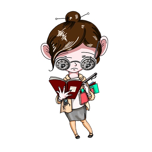 Studierte Person mit Büchern